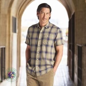 Grayers Men's Plaid Shirt XXL - 100% Cotton, Collared, Short Sleeves, Multicolor